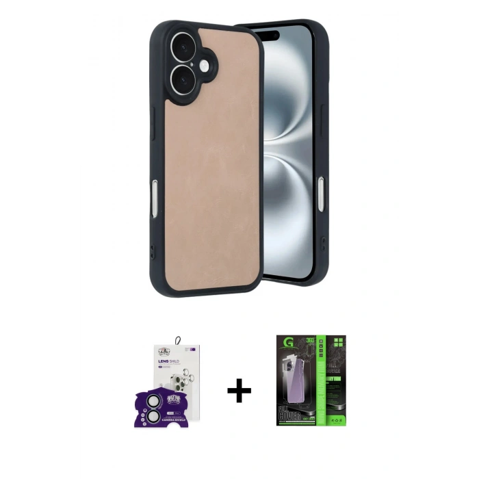 MARSİLYAN™- iPhone 16 Kılıf Kıvılcım Işık Serisi - Şeffaf 360 Full Body Arka Koruyucu + Bilvis Titan Kamera Lens - YL