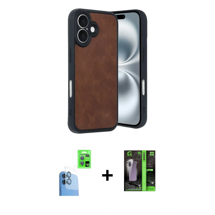 MARSİLYAN™- iPhone 16 Kılıf Kıvılcım Işık Serisi - Şeffaf 360 Full Body Arka Koruyucu + Raze Metal Kamera Lens - LT