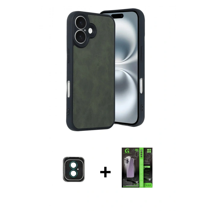 MARSİLYAN™- iPhone 16 Kılıf Kıvılcım Işık Serisi - Şeffaf 360 Full Body Arka Koruyucu + PVD Metal Kamera Lens - YL