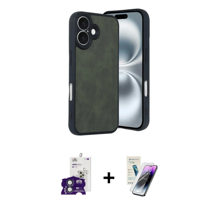 MARSİLYAN™- iPhone 16 Kılıf Kıvılcım Işık Serisi - Şeffaf Pasifik Cam Ekran Koruyucu + Bilvis Titan Kamera Lens - YL