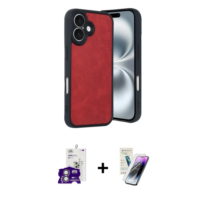 MARSİLYAN™- iPhone 16 Kılıf Kıvılcım Işık Serisi - Şeffaf Pasifik Cam Ekran Koruyucu + Bilvis Titan Kamera Lens - GS