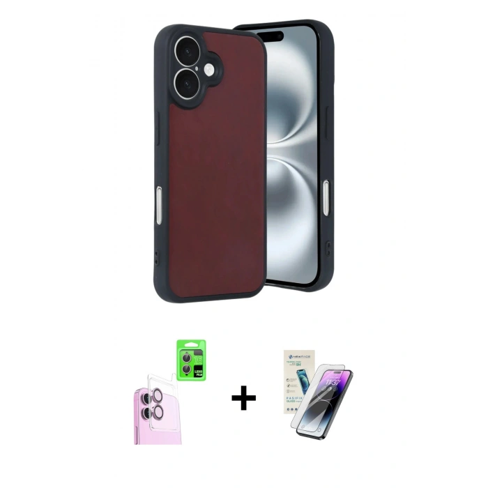MARSİLYAN™- iPhone 16 Kılıf Kıvılcım Işık Serisi - Şeffaf Pasifik Cam Ekran Koruyucu + Raze Metal Kamera Lens - PE