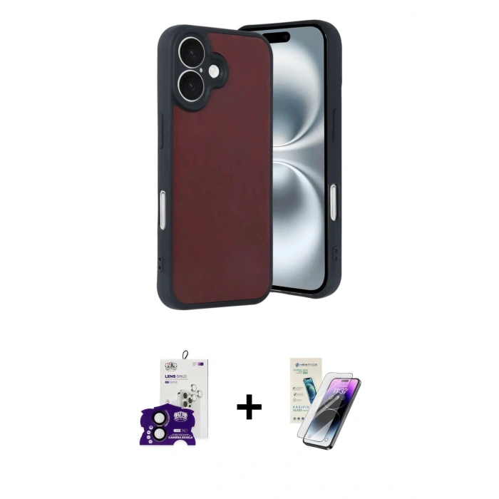 MARSİLYAN™- iPhone 16 Kılıf Kıvılcım Işık Serisi - Şeffaf Pasifik Cam Ekran Koruyucu + Bilvis Titan Kamera Lens - SH