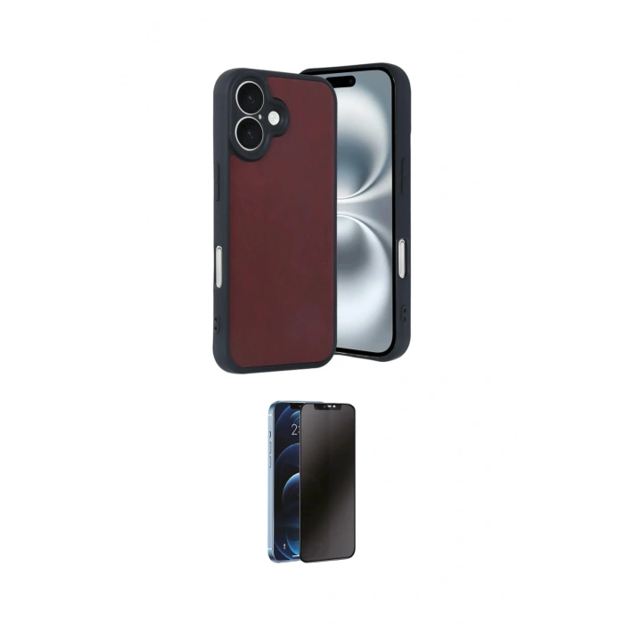 MARSİLYAN™- iPhone 16 Kılıf Kıvılcım Işık Serisi - Siyah 3D Antistatik Hayalet Cam Ekran Koruyucu