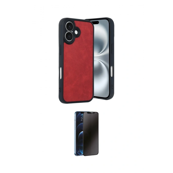 MARSİLYAN™- iPhone 16 Kılıf Kıvılcım Işık Serisi - Siyah 3D Antistatik Hayalet Cam Ekran Koruyucu