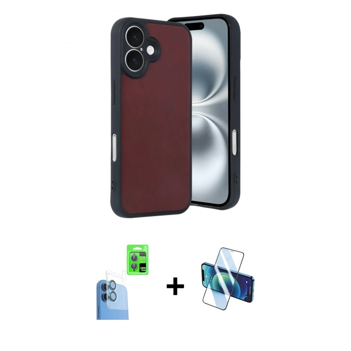 MARSİLYAN™- iPhone 16 Kılıf Kıvılcım Işık Serisi - Siyah 3D Antistatik Seramik Nano Ekran Koruyucu + Raze Metal Kamera Lens - LT