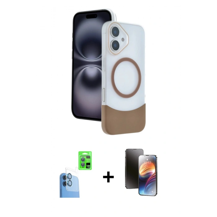 MARSİLYAN™- iPhone 16 Kılıf Kozmos Form Özel Seri - Siyah 3D Antistatik Mat Seramik Nano Ekran Koruyucu + Raze Metal Kamera Lens - LT