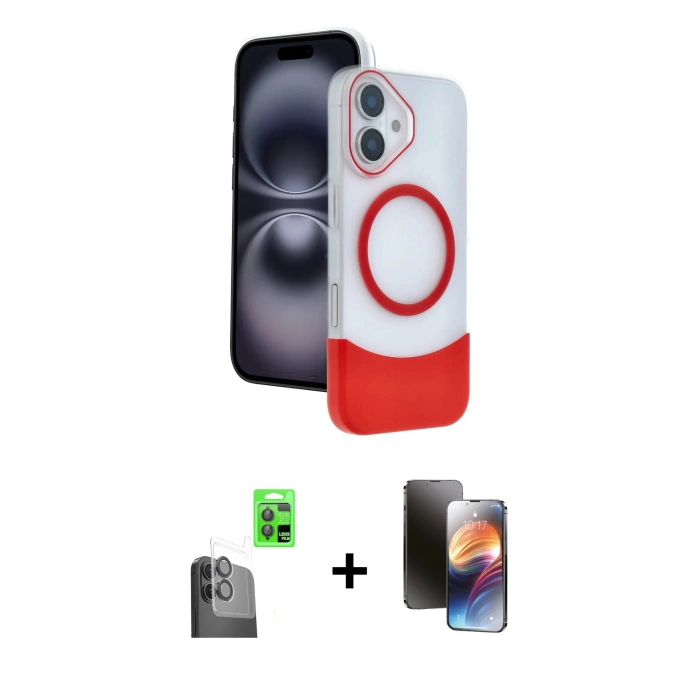 MARSİLYAN™- iPhone 16 Kılıf Kozmos Form Özel Seri - Siyah 3D Antistatik Mat Seramik Nano Ekran Koruyucu + Siyah Raze Metal Kamera Lens
