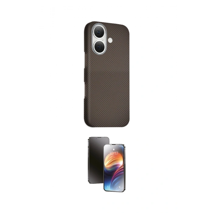 MARSİLYAN™- iPhone 16 Kılıf Kozmos Klasik Prime - Siyah 3D Antistatik Mat Seramik Nano Ekran Koruyucu