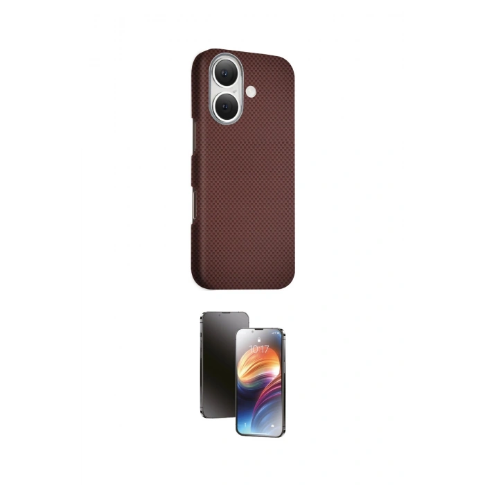 MARSİLYAN™- iPhone 16 Kılıf Kozmos Klasik Prime - Siyah 3D Antistatik Mat Seramik Nano Ekran Koruyucu