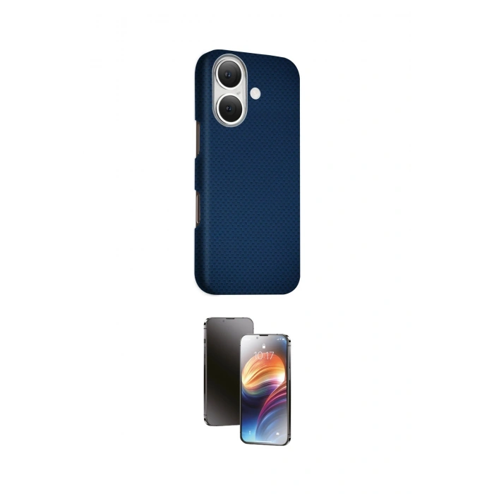MARSİLYAN™- iPhone 16 Kılıf Kozmos Klasik Prime - Siyah 3D Antistatik Mat Seramik Nano Ekran Koruyucu
