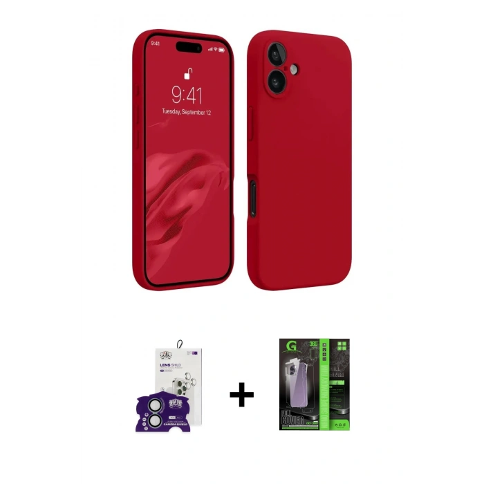 MARSİLYAN™- iPhone 16 Kılıf Kozmos Yansıma Özel Seri - Şeffaf 360 Full Body Arka Koruyucu + Bilvis Titan Kamera Lens - YL