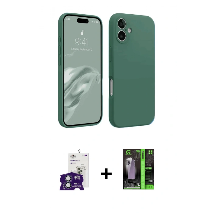 MARSİLYAN™- iPhone 16 Kılıf Kozmos Yansıma Özel Seri - Şeffaf 360 Full Body Arka Koruyucu + Bilvis Titan Kamera Lens - YL