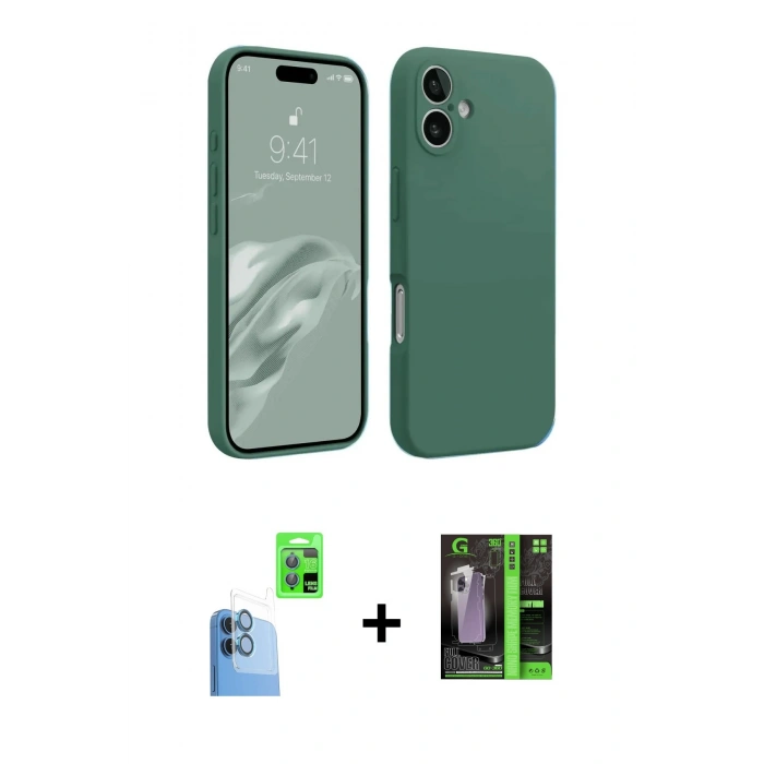 MARSİLYAN™- iPhone 16 Kılıf Kozmos Yansıma Özel Seri - Şeffaf 360 Full Body Arka Koruyucu + Raze Metal Kamera Lens - LT