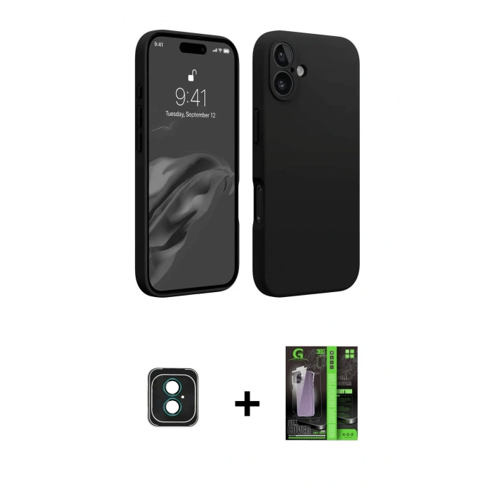 MARSİLYAN™- iPhone 16 Kılıf Kozmos Yansıma Özel Seri - Şeffaf 360 Full Body Arka Koruyucu + PVD Metal Kamera Lens - YL