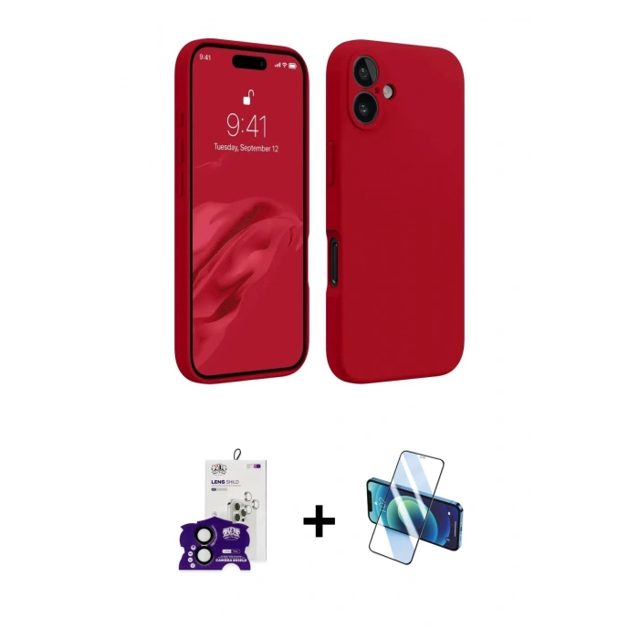MARSİLYAN™- iPhone 16 Kılıf Kozmos Yansıma Özel Seri - Siyah 3D Antistatik Seramik Nano Ekran Koruyucu + Bilvis Titan Kamera Lens - SH