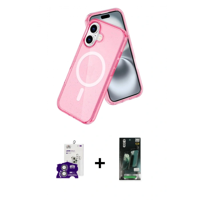 MARSİLYAN™- iPhone 16 Kılıf Nova Asil Prime - Siyah 360 Mat Full Body Arka Koruyucu + Bilvis Titan Kamera Lens - GS