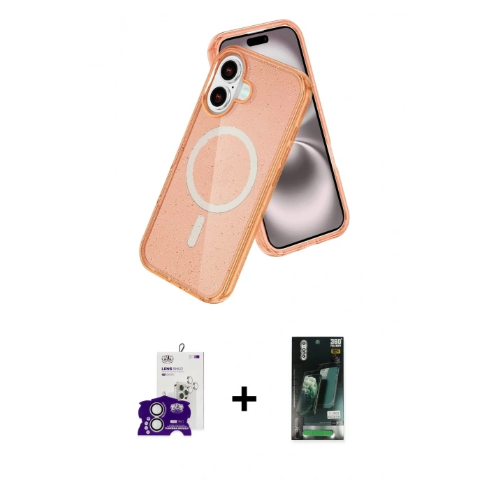MARSİLYAN™- iPhone 16 Kılıf Nova Asil Prime - Siyah 360 Mat Full Body Arka Koruyucu + Bilvis Titan Kamera Lens - GS