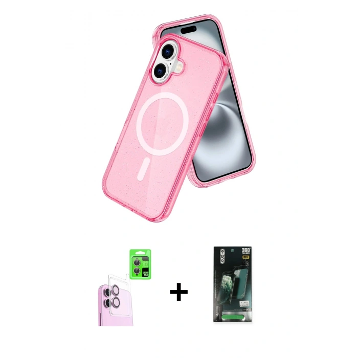 MARSİLYAN™- iPhone 16 Kılıf Nova Asil Prime - Siyah 360 Mat Full Body Arka Koruyucu + Raze Metal Kamera Lens - PE
