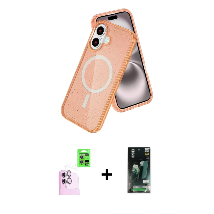 MARSİLYAN™- iPhone 16 Kılıf Nova Asil Prime - Siyah 360 Mat Full Body Arka Koruyucu + Raze Metal Kamera Lens - PE