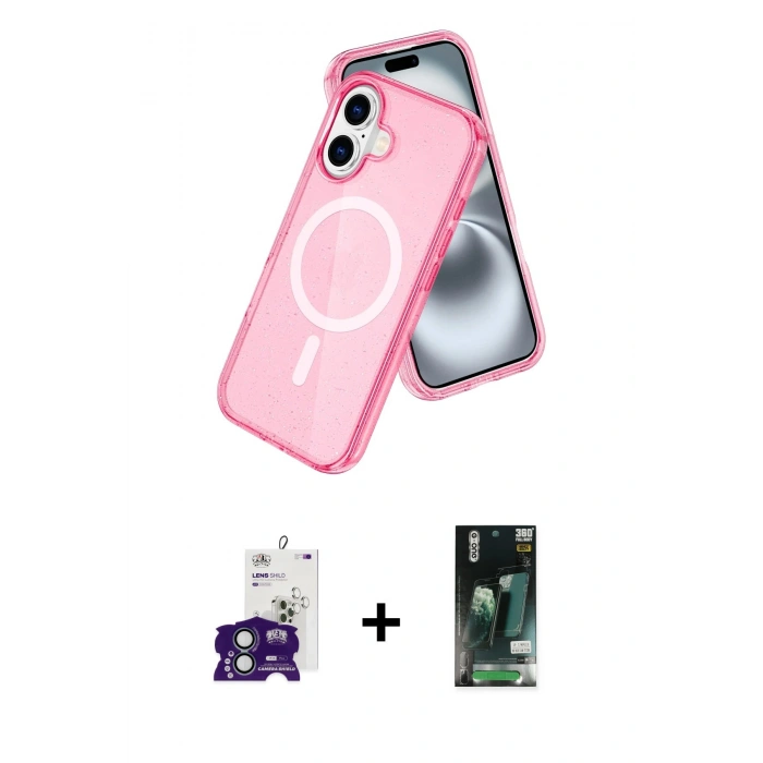 MARSİLYAN™- iPhone 16 Kılıf Nova Asil Prime - Siyah 360 Mat Full Body Arka Koruyucu + Bilvis Titan Kamera Lens - YL