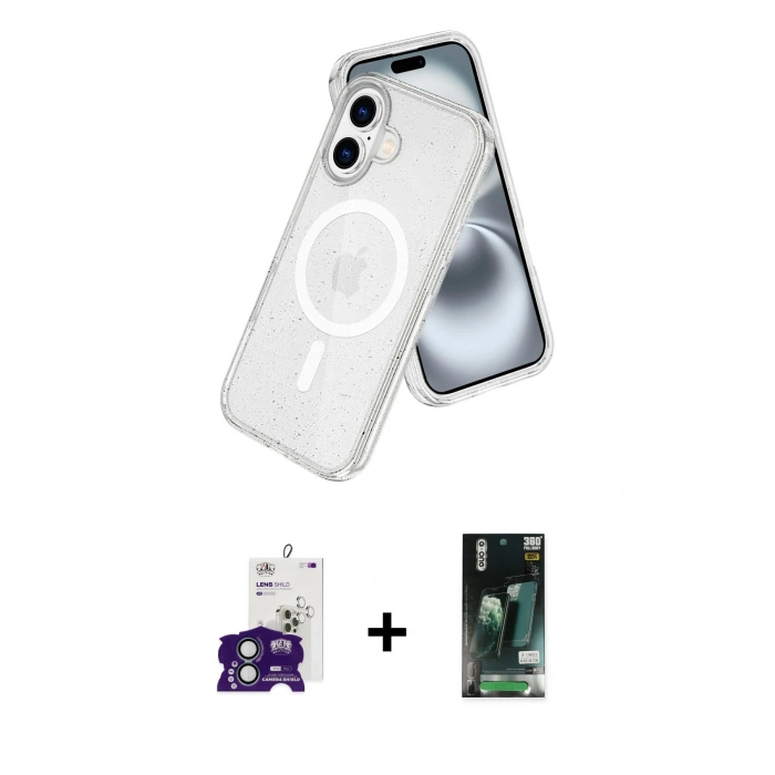 MARSİLYAN™- iPhone 16 Kılıf Nova Asil Prime - Siyah 360 Mat Full Body Arka Koruyucu + Bilvis Titan Kamera Lens - YL