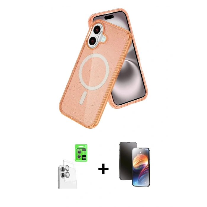 MARSİLYAN™- iPhone 16 Kılıf Nova Asil Prime - Siyah 3D Antistatik Mat Seramik Nano Ekran Koruyucu + Raze Metal Kamera Lens - BZ