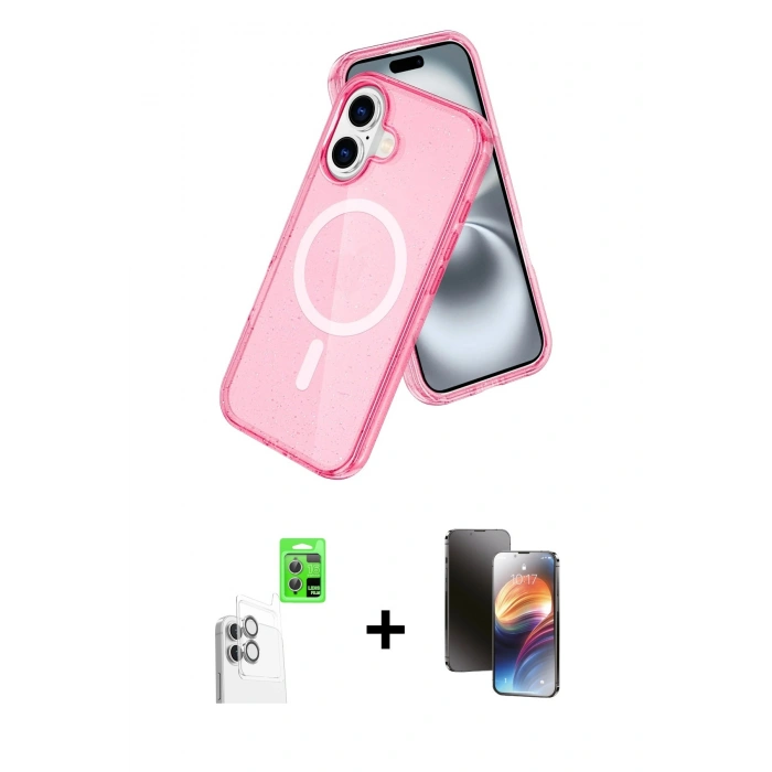 MARSİLYAN™- iPhone 16 Kılıf Nova Asil Prime - Siyah 3D Antistatik Mat Seramik Nano Ekran Koruyucu + Raze Metal Kamera Lens - BZ