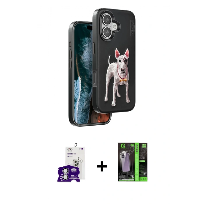 MARSİLYAN™- iPhone 16 Kılıf Nova Form Koleksiyonu - Şeffaf 360 Full Body Arka Koruyucu + Bilvis Titan Kamera Lens - GS