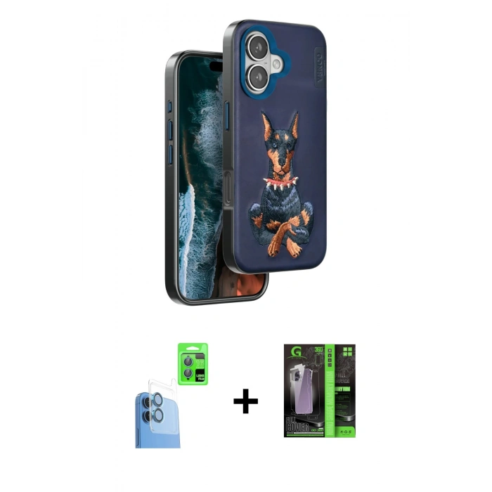 MARSİLYAN™- iPhone 16 Kılıf Nova Form Koleksiyonu - Şeffaf 360 Full Body Arka Koruyucu + Raze Metal Kamera Lens - LT