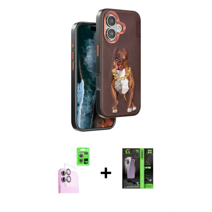 MARSİLYAN™- iPhone 16 Kılıf Nova Form Koleksiyonu - Şeffaf 360 Full Body Arka Koruyucu + Raze Metal Kamera Lens - PE