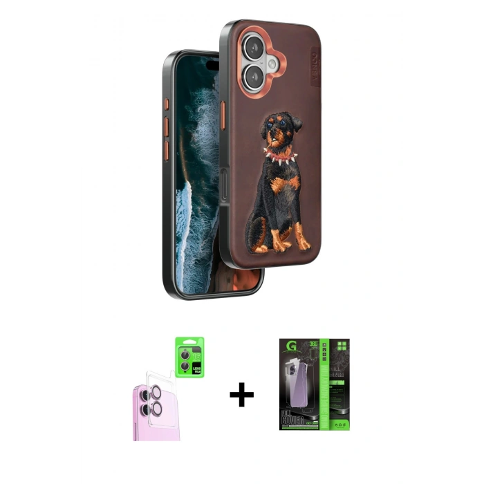 MARSİLYAN™- iPhone 16 Kılıf Nova Form Koleksiyonu - Şeffaf 360 Full Body Arka Koruyucu + Raze Metal Kamera Lens - PE