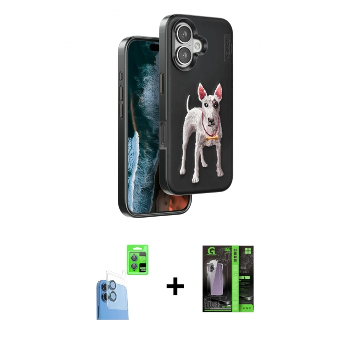 MARSİLYAN™- iPhone 16 Kılıf Nova Form Koleksiyonu - Şeffaf 360 Full Body Arka Koruyucu + Raze Metal Kamera Lens - LT
