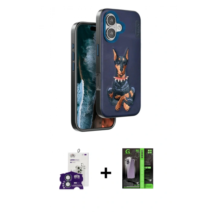 MARSİLYAN™- iPhone 16 Kılıf Nova Form Koleksiyonu - Şeffaf 360 Full Body Arka Koruyucu + Bilvis Titan Kamera Lens - YL
