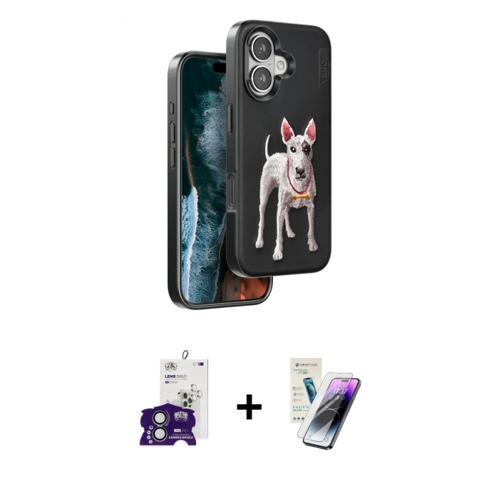 MARSİLYAN™- iPhone 16 Kılıf Nova Form Koleksiyonu - Şeffaf Pasifik Cam Ekran Koruyucu + Bilvis Titan Kamera Lens - YL