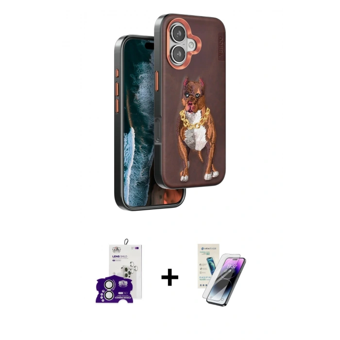 MARSİLYAN™- iPhone 16 Kılıf Nova Form Koleksiyonu - Şeffaf Pasifik Cam Ekran Koruyucu + Bilvis Titan Kamera Lens - GS