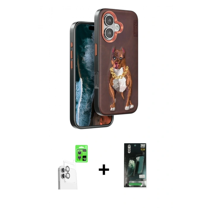 MARSİLYAN™- iPhone 16 Kılıf Nova Form Koleksiyonu - Siyah 360 Mat Full Body Arka Koruyucu + Raze Metal Kamera Lens - BZ
