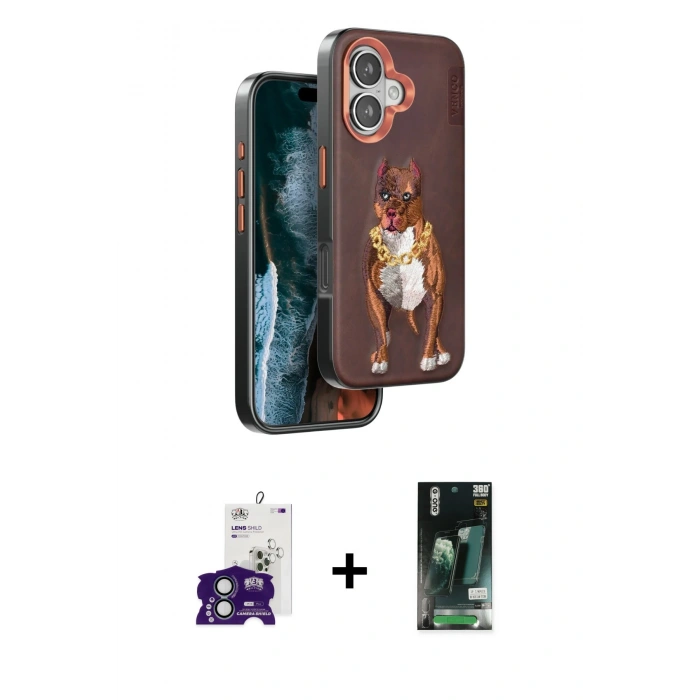 MARSİLYAN™- iPhone 16 Kılıf Nova Form Koleksiyonu - Siyah 360 Mat Full Body Arka Koruyucu + Bilvis Titan Kamera Lens - YL