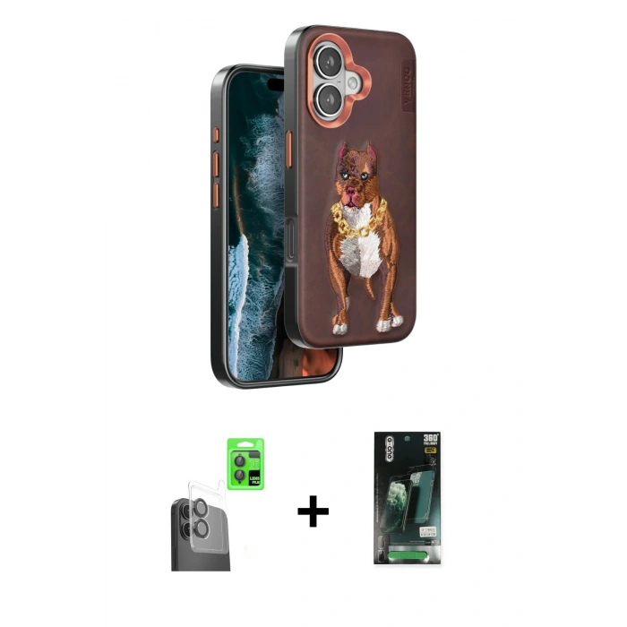 MARSİLYAN™- iPhone 16 Kılıf Nova Form Koleksiyonu - Siyah 360 Mat Full Body Arka Koruyucu + Siyah Raze Metal Kamera Lens