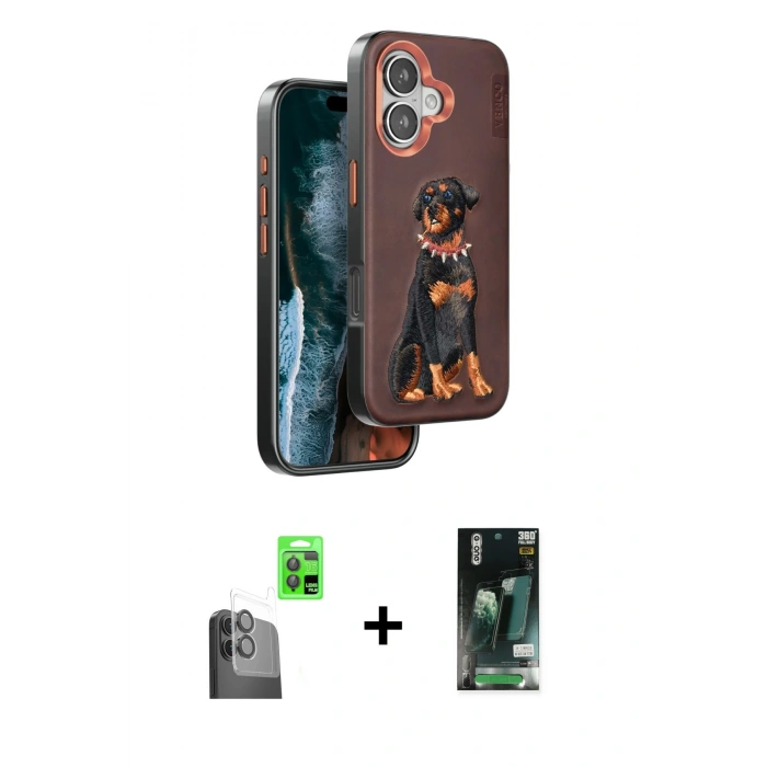 MARSİLYAN™- iPhone 16 Kılıf Nova Form Koleksiyonu - Siyah 360 Mat Full Body Arka Koruyucu + Siyah Raze Metal Kamera Lens