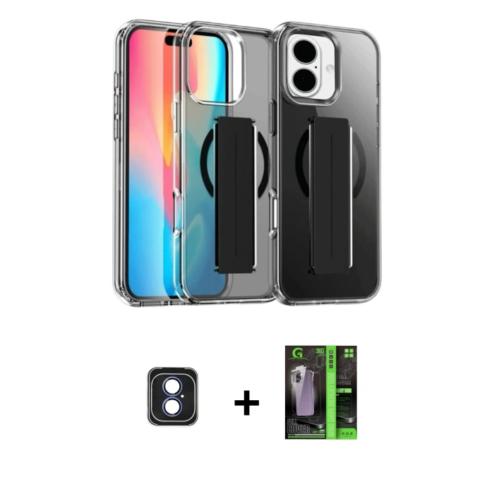 MARSİLYAN™- iPhone 16 Kılıf Nova Işık Koleksiyonu - Şeffaf 360 Full Body Arka Koruyucu + PVD Metal Kamera Lens - MI