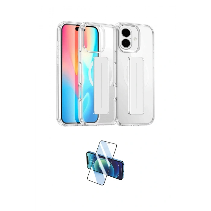 MARSİLYAN™- iPhone 16 Kılıf Nova Işık Koleksiyonu - Siyah 3D Antistatik Seramik Nano Ekran Koruyucu