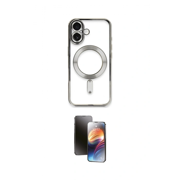 MARSİLYAN™- iPhone 16 Kılıf Nova Işık Özel Seri - Siyah 3D Antistatik Mat Seramik Nano Ekran Koruyucu