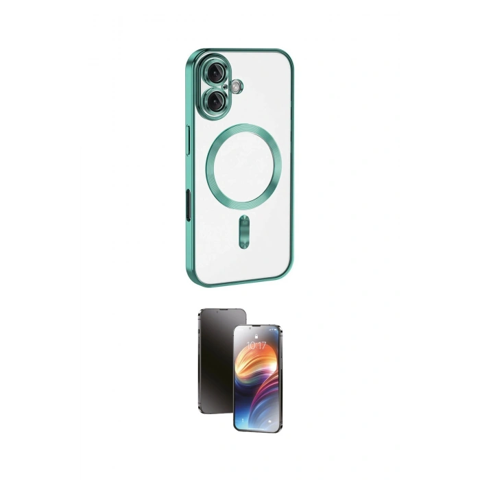 MARSİLYAN™- iPhone 16 Kılıf Nova Işık Özel Seri - Siyah 3D Antistatik Mat Seramik Nano Ekran Koruyucu