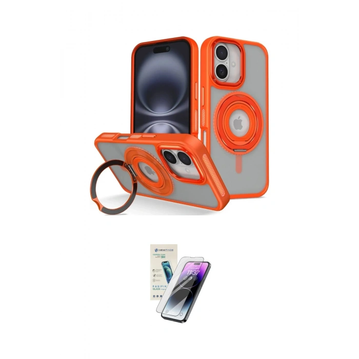 MARSİLYAN™- iPhone 16 Kılıf Nova Minimal Serisi - Şeffaf Pasifik Cam Ekran Koruyucu