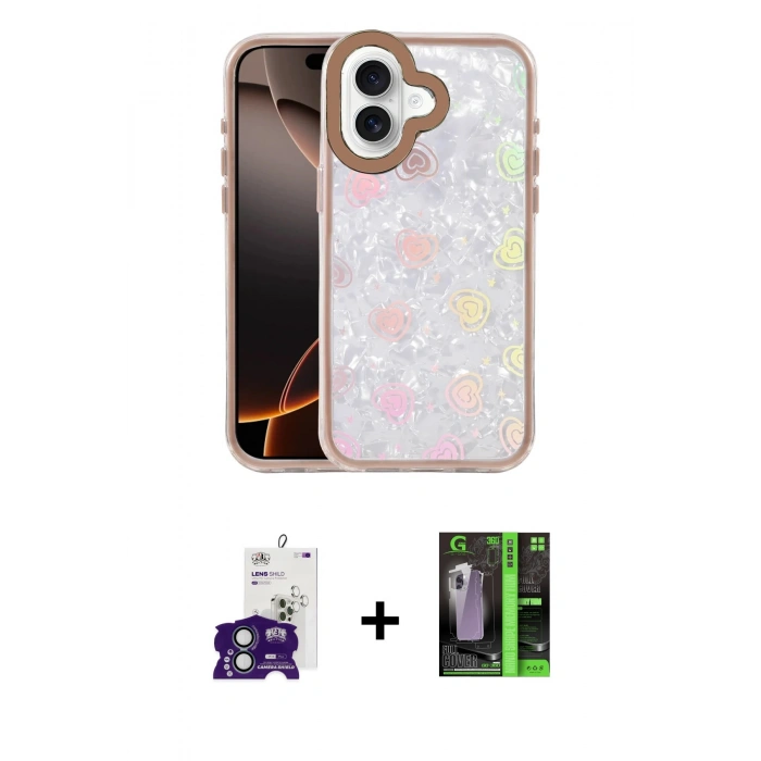 MARSİLYAN™- iPhone 16 Kılıf Odak Prime - Şeffaf 360 Full Body Arka Koruyucu + Bilvis Titan Kamera Lens - YL