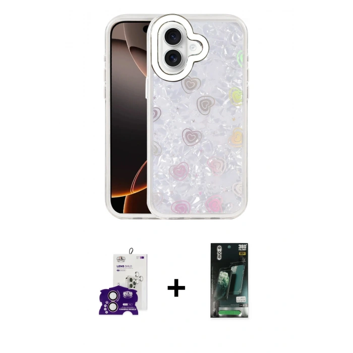 MARSİLYAN™- iPhone 16 Kılıf Odak Prime - Siyah 360 Mat Full Body Arka Koruyucu + Bilvis Titan Kamera Lens - PE