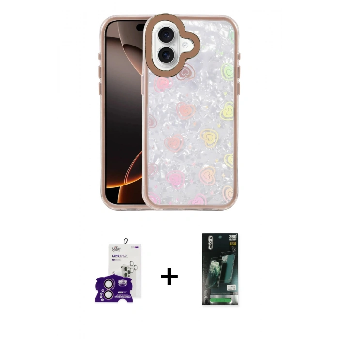 MARSİLYAN™- iPhone 16 Kılıf Odak Prime - Siyah 360 Mat Full Body Arka Koruyucu + Bilvis Titan Kamera Lens - PE