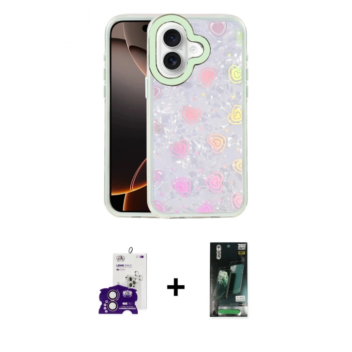 MARSİLYAN™- iPhone 16 Kılıf Odak Prime - Siyah 360 Mat Full Body Arka Koruyucu + Bilvis Titan Kamera Lens - PE