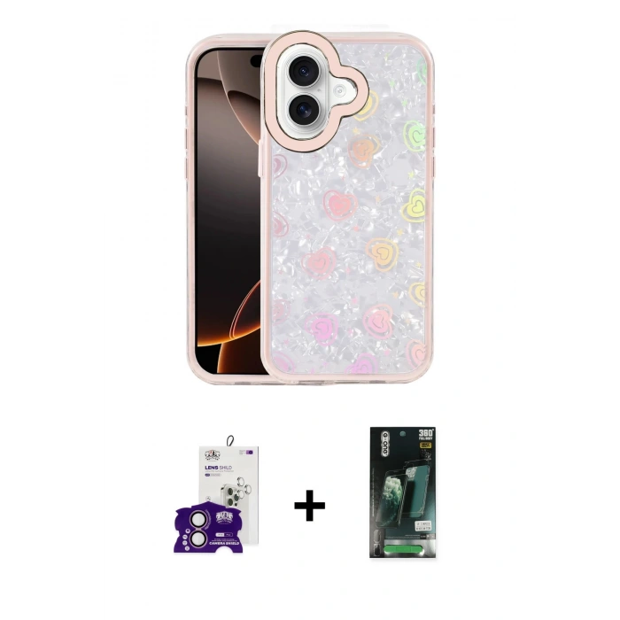 MARSİLYAN™- iPhone 16 Kılıf Odak Prime - Siyah 360 Mat Full Body Arka Koruyucu + Bilvis Titan Kamera Lens - PE